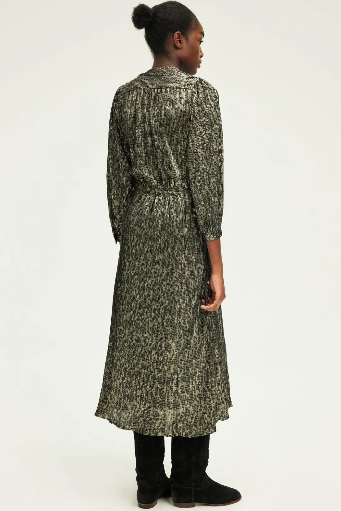 Pablo Robe midi en lurex léopard - SYDONIE Noir Best