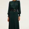 Pablo Robe midi satinée unie - SAFA Vertcactus Shop
