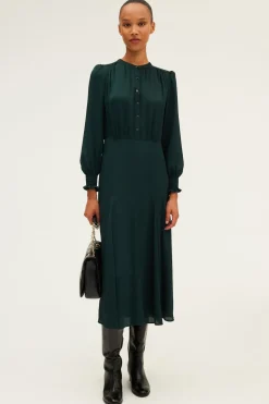 Pablo Robe midi satinée unie - SAFA Vertcactus Shop