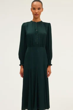 Pablo Robe midi satinée unie - SAFA Vertcactus Shop