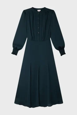 Pablo Robe midi satinée unie - SAFA Vertcactus Shop