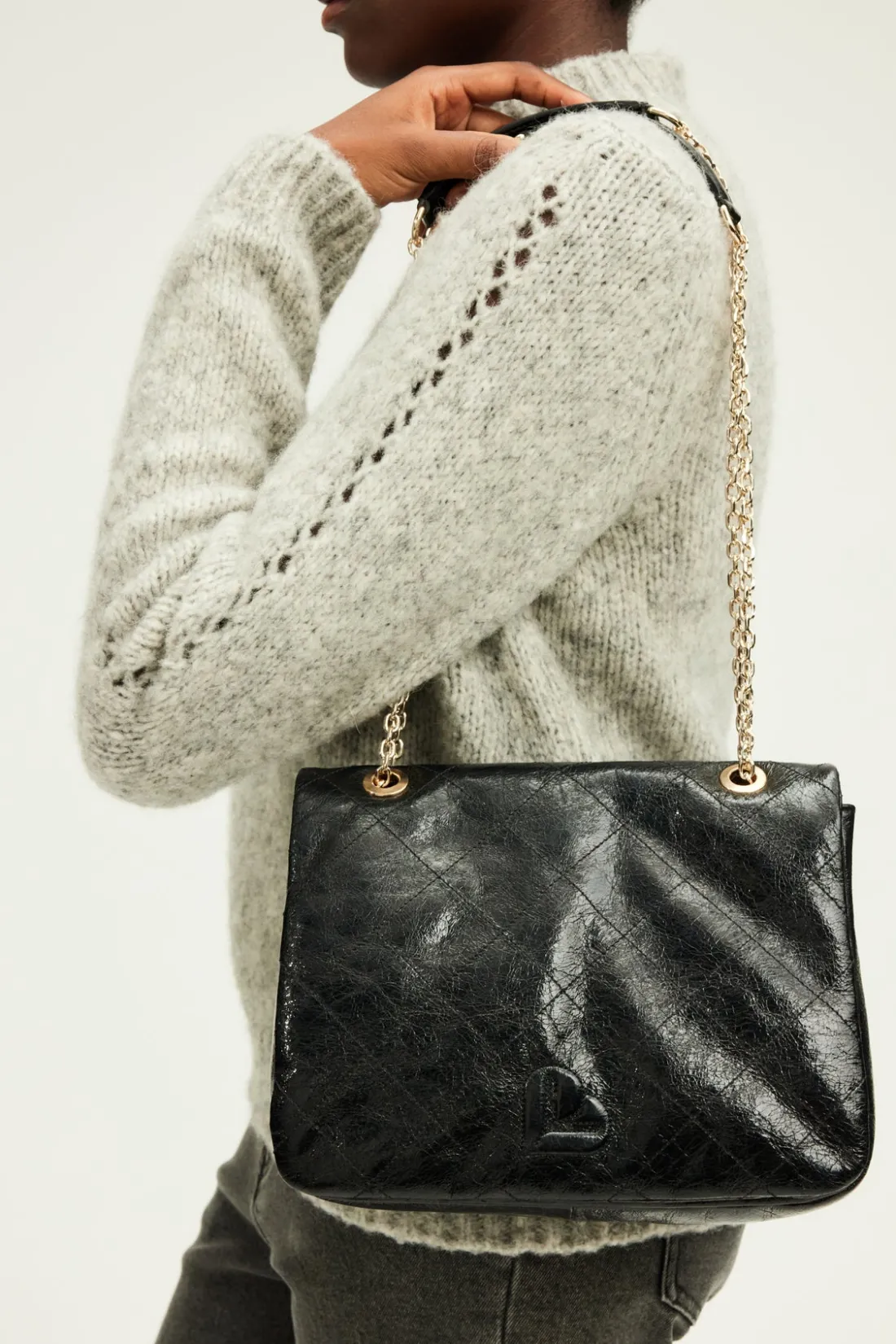 Pablo Sac travers en cuir matelassé - LEAH Noir Clearance