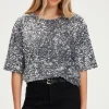 Pablo Top à sequins argentés - ALESSIA GrisChiné New