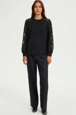 Pablo Top aux manches en dentelle - BRELLE Noir Outlet