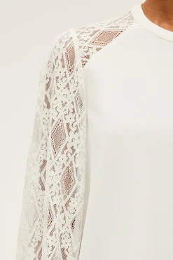 Pablo Top aux manches en dentelle - BRELLE Ecru Shop
