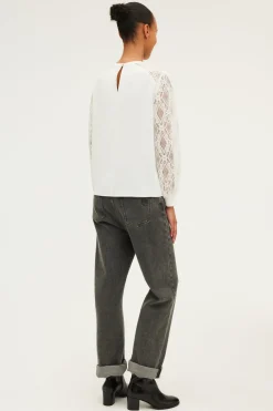 Pablo Top aux manches en dentelle - BRELLE Ecru Shop