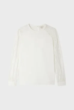 Pablo Top aux manches en dentelle - BRELLE Ecru Shop