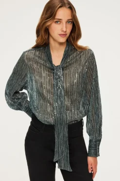 Pablo Top en lurex et col lavallière - BRUNA Canard Flash Sale
