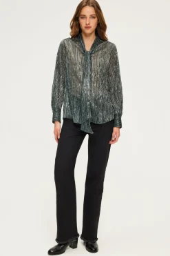 Pablo Top en lurex et col lavallière - BRUNA Canard Flash Sale