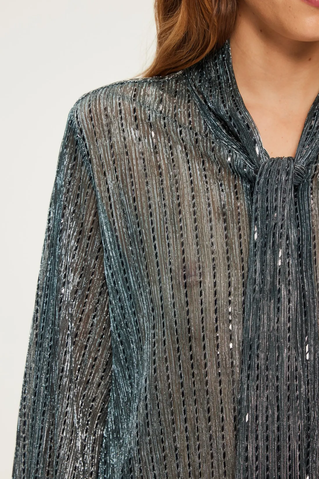 Pablo Top en lurex et col lavallière - BRUNA Canard Flash Sale