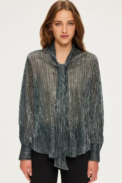 Pablo Top en lurex et col lavallière - BRUNA Canard Flash Sale