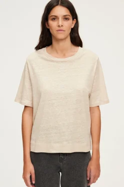 Pablo T-shirt manches courtes en lin dé - AMINA Or Hot