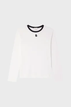 Pablo T-shirt manches longues à logo - ANNECLAIRE Ecru Hot