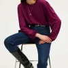 Pablo T-shirt manches longues en coton mélangé - AZLIS Lipstick Best