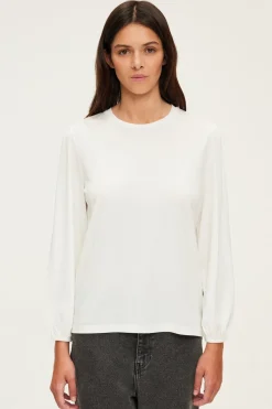 Pablo T-shirt manches longues en coton mélangé - AZLIS Ecru Online