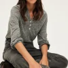 Pablo T-shirt manches longues et strass - ALYS GrisChiné Hot