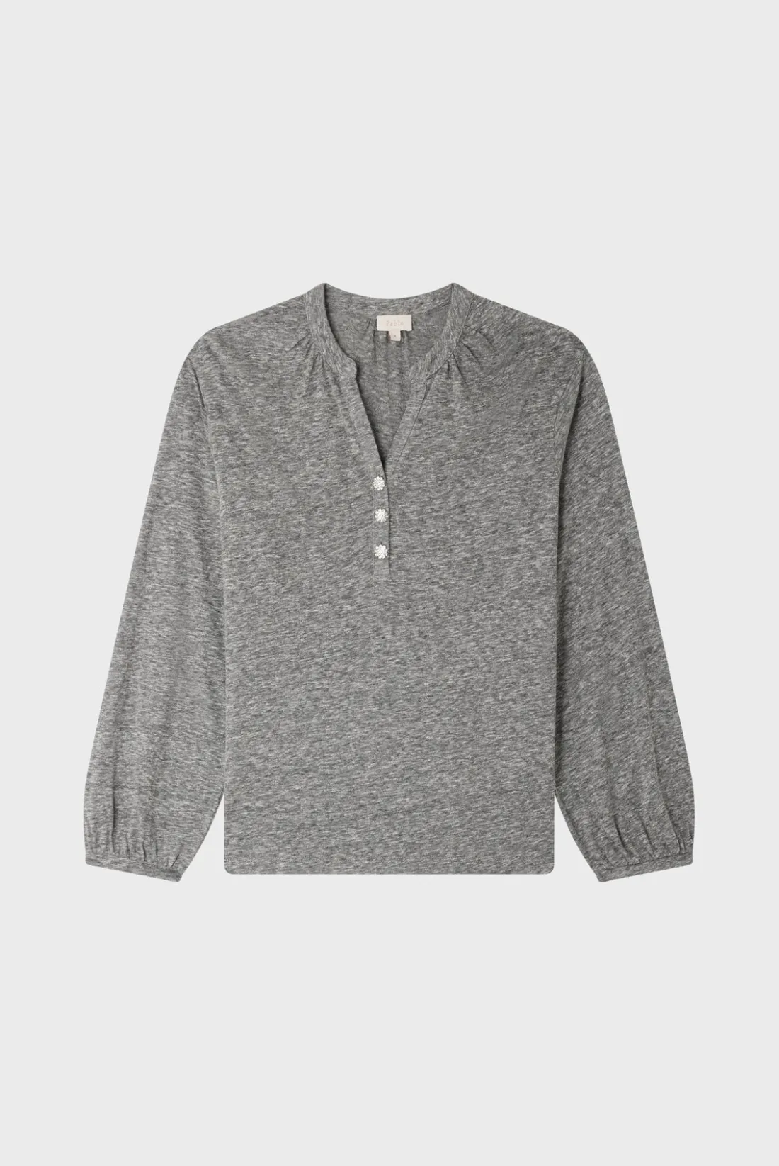Pablo T-shirt manches longues et strass - ALYS GrisChiné Hot