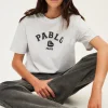 Pablo T-shirt sérigraphié en coton - AZADEE GrisChiné Clearance