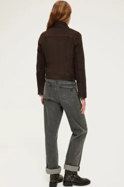 Pablo Veste biker en cuir velours - BIBIANE Cinanon Best Sale
