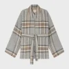 Pablo Veste ceinturée à carreaux - MARIECLARA GrisChiné Discount