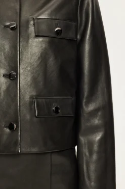 Pablo Veste courte en cuir - BURCINE Noir Cheap