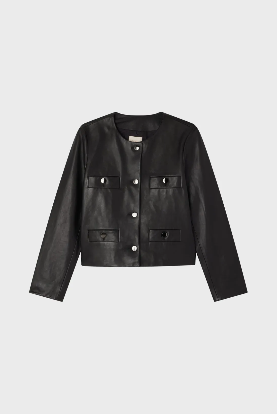 Pablo Veste courte en cuir - BURCINE Noir Cheap