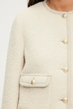 Pablo Veste courte en tweed écru - MAHAULT Naturel Cheap