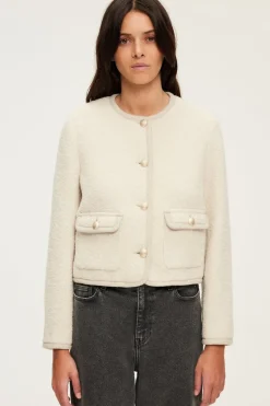 Pablo Veste courte en tweed écru - MAHAULT Naturel Cheap