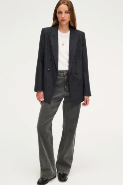 Pablo Veste croisée à fines rayures - MARIELLE anthracite Clearance