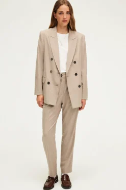 Pablo Veste croisée en flanelle unie - MARJORIE Sable Outlet