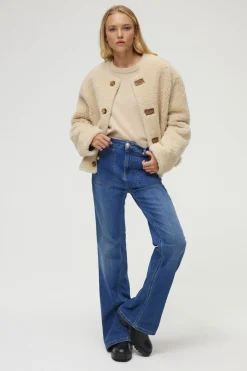 Pablo Veste en peau lainée réversible - ZOELISE Camel New