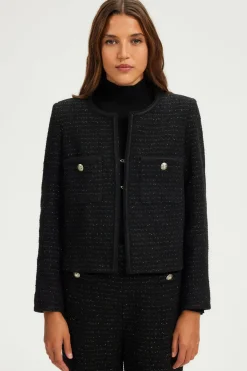 Pablo Veste en tweed - MINA Noir Cheap