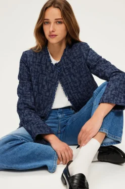Pablo Veste en tweed effet denim - MAUGEEN Indigo Cheap